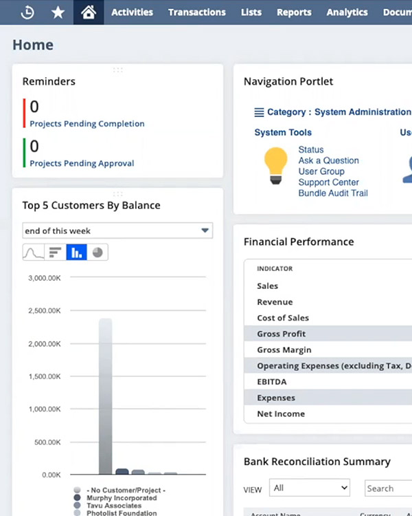 The Rabb-it dashboard inside NetSuite